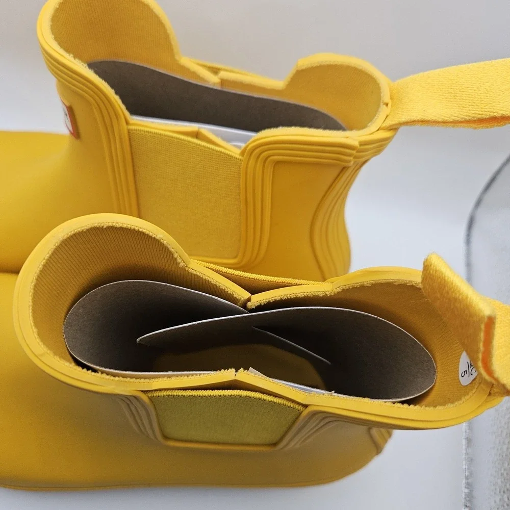Hunter Original Chelsea Boot Short Waterproof Yellow Rain Boots Women's Sz 9 NEW - Picture 5 of 9